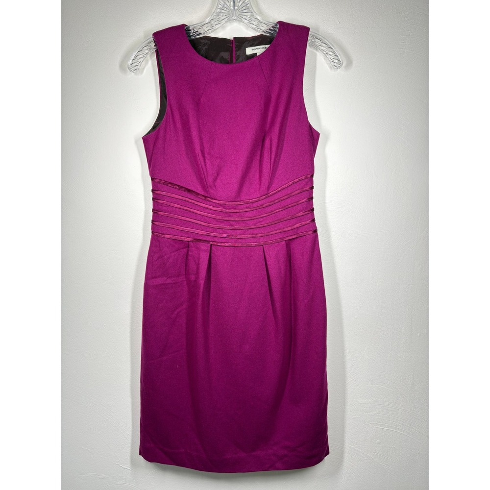Banana Republic Dress 0 Magenta Wool Blend Sheath Sleeveless Cocktail Preppy